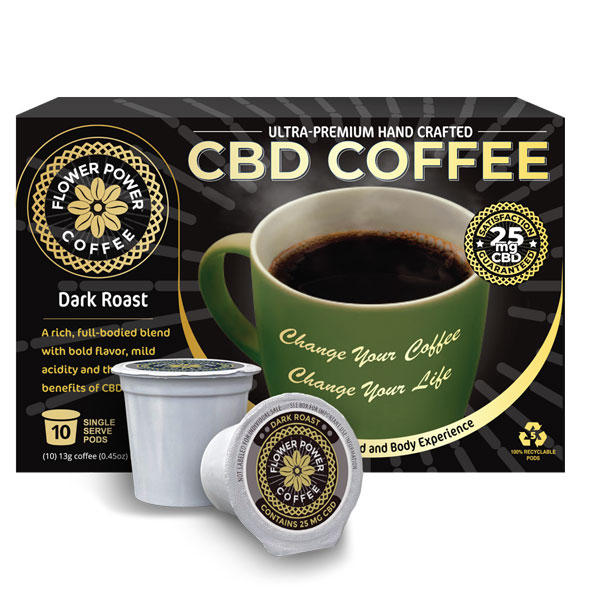Flower Power Dark Roast CBD Coffee